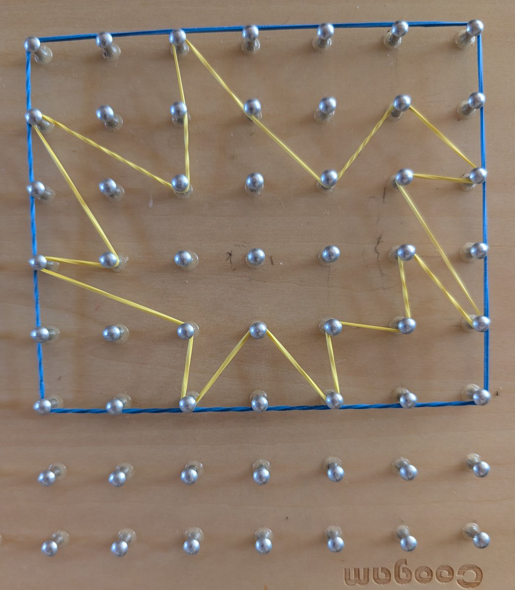A blue band added around the polygon: the rectangle we subtracted triangles from